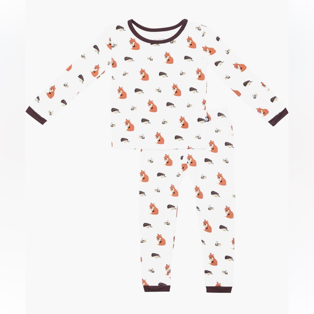 KYTE BABY Sienna Woodland Print Fox 4T Lo bf Sleeve Pants Pajamas